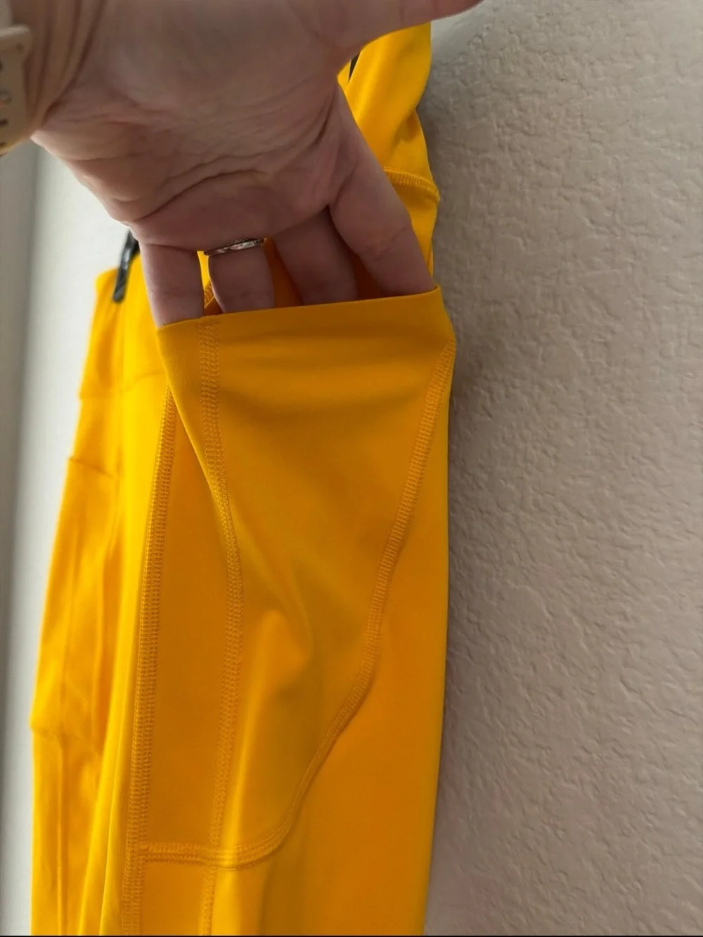 Athleta Sunburst Yellow Capri Leggings with Side Pockets